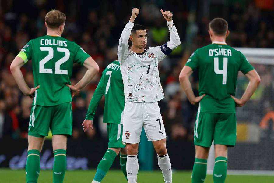 Cristiano Ronaldo reacts to the crowd after being sent off against the Republic of Ireland Cristiano Ronaldo reacts to the crowd after being sent off against the Republic of Ireland