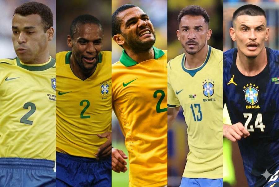 Alguns dos últimos laterais-direitos da Seleção Brasileira em Copas do Mundo Alguns dos últimos laterais-direitos da Seleção Brasileira em Copas do Mundo