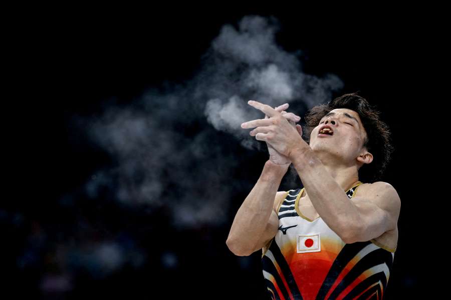 Takaaki Sugino of Japan during the Men's Team Final
