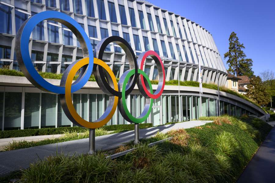 De ringen van het IOC in Lausanne