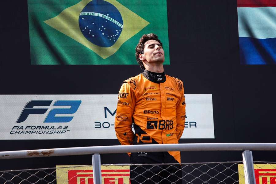 Gabriel Bortoleto on the F2 podium