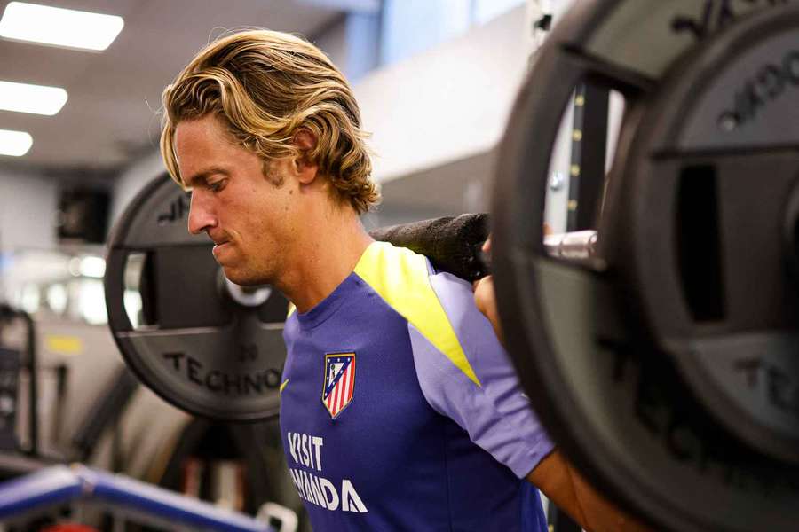 Marcos Llorente, entrenando en el gimnasio Marcos Llorente, entrenando en el gimnasio