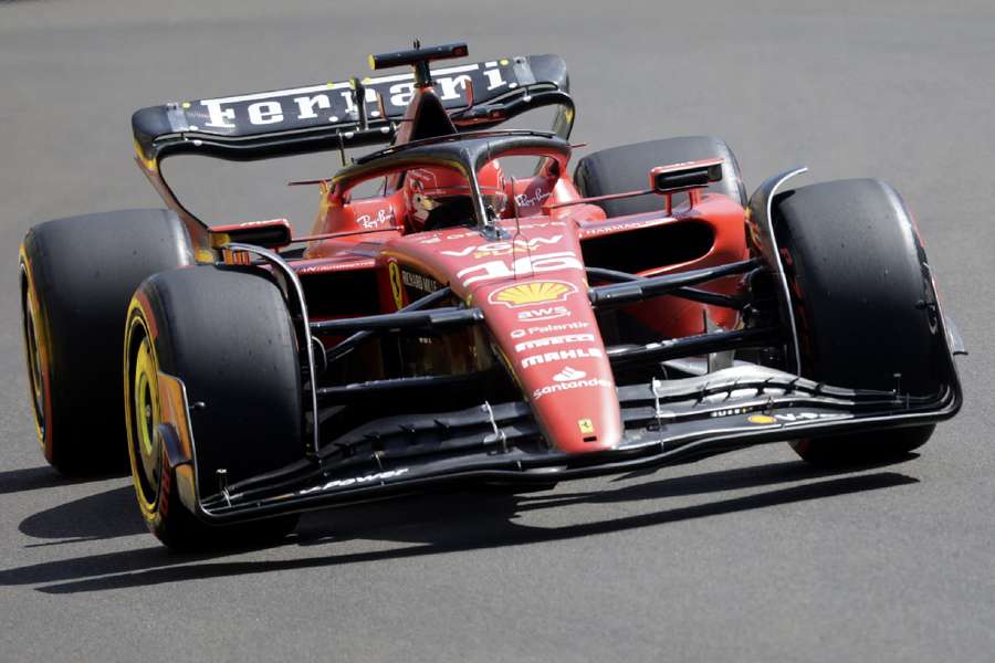 Ferrari's Charles Leclerc during practice in Baku