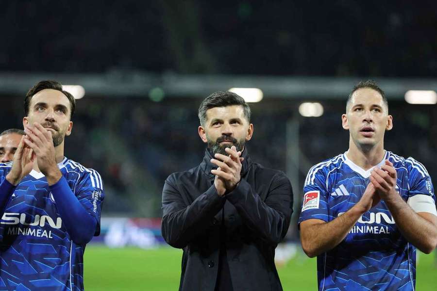 Trainer Muslic (m.), sowie Leistungsträger Karaman (l.) und Katic wollen in der Rückrunde einen Gang hochschalten