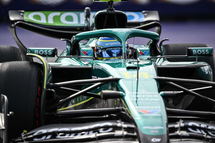 Fernando Alonso, con su Aston Martin en Canadá