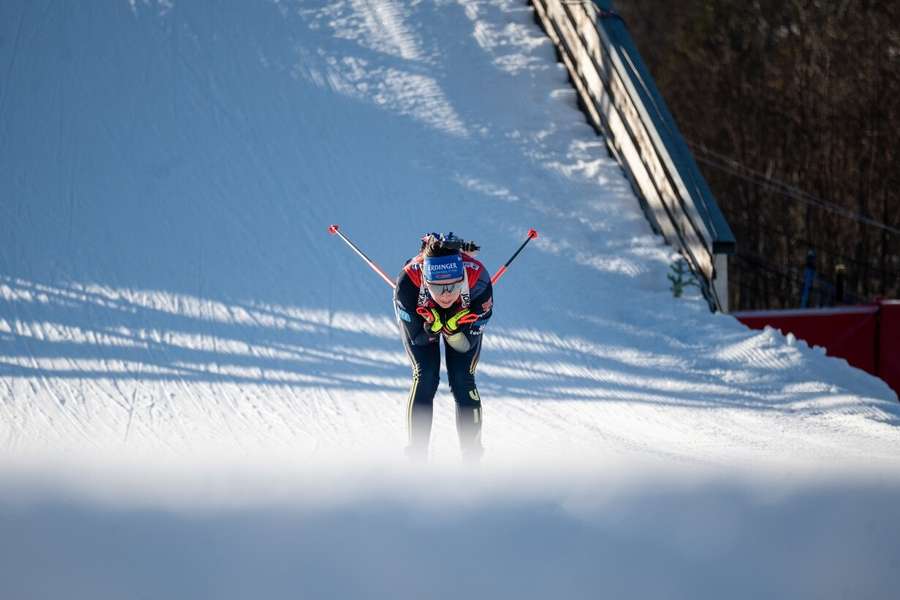 Preuß beim Massenstart in Le Grand-Bornand Ende 2022