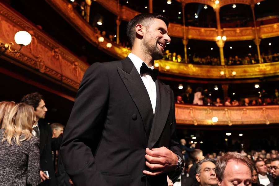 Djokovic en la ceremonia del Balón de Oro 2023.