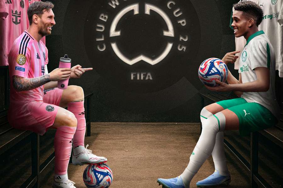 Arte da FIFA com Messi e Estêvão