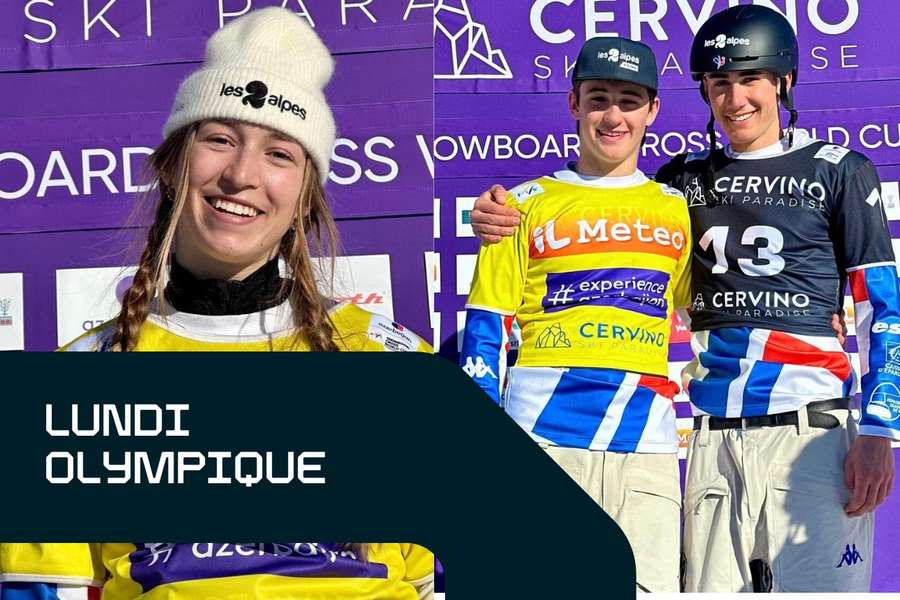 Léa Casta, Jonas Chollet et Aidan Chollet : trio de feu pour le Snowboardcross français.