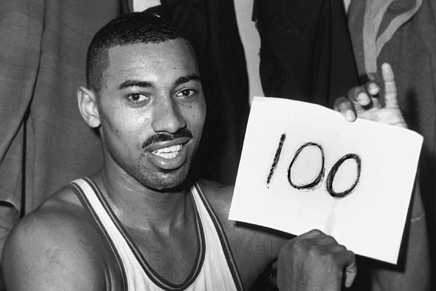Wilt Chamberlain scored 100 points against the New York Knicks on March 2nd, 1962