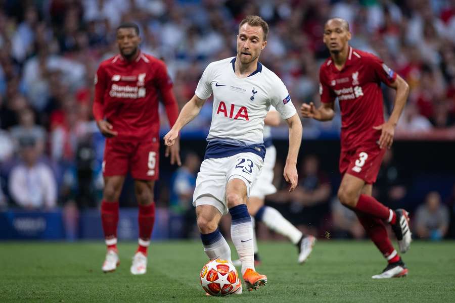 Christian Eriksen i aktion mod Liverpool