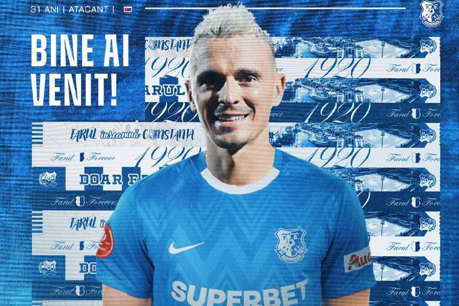 Jakub Vojtus, noul atacant al Farului Jakub Vojtus, noul atacant al Farului