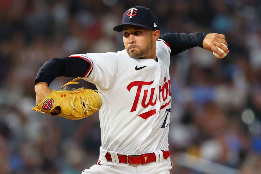 Pitcher Jovani Moran throwing a pitch for the Minnesota Twins against the Chicago White Sox