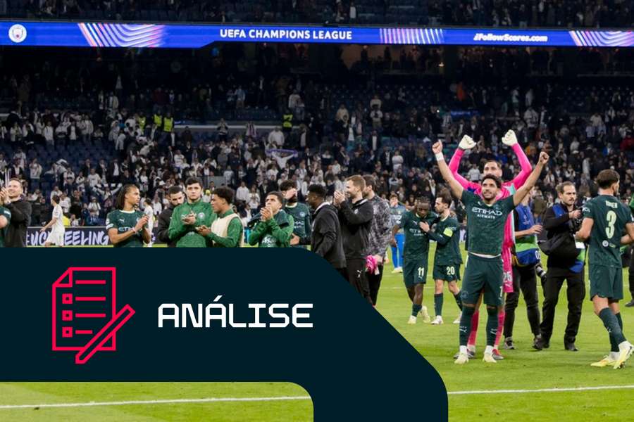 A festa dos jogadores do Manchester City no Santiago Bernabéu