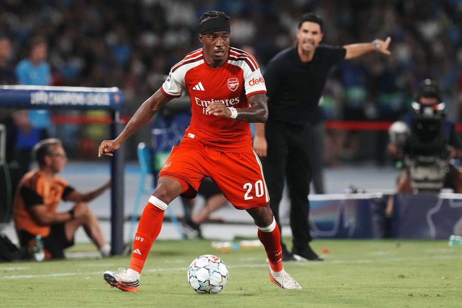 Arsenal's Noni Madueke during the game v Napoli
Arsenal's Noni Madueke during the game v Napoli