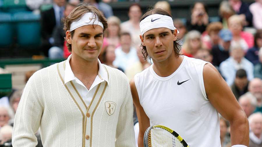 Federer y Nadal, antes de la final de 2008