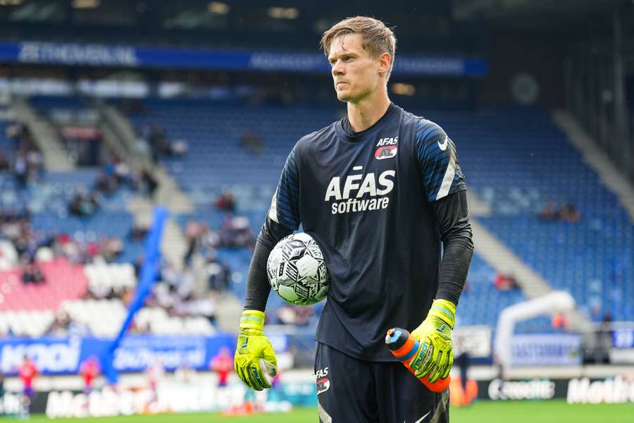 Peter Vindahl in het keepersshirt van AZ, aan het einde van afgelopen seizoen