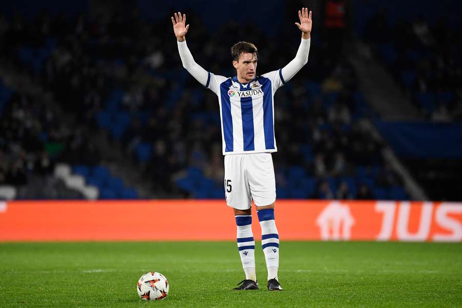 Urko, en un partido con la Real Sociedad.