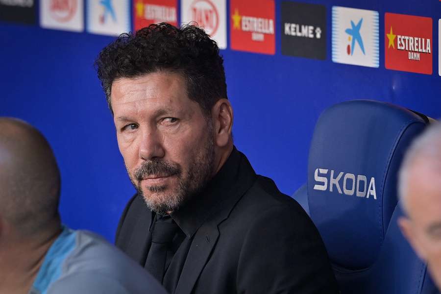 Diego Simeone, con el Atleti, en Cornellà