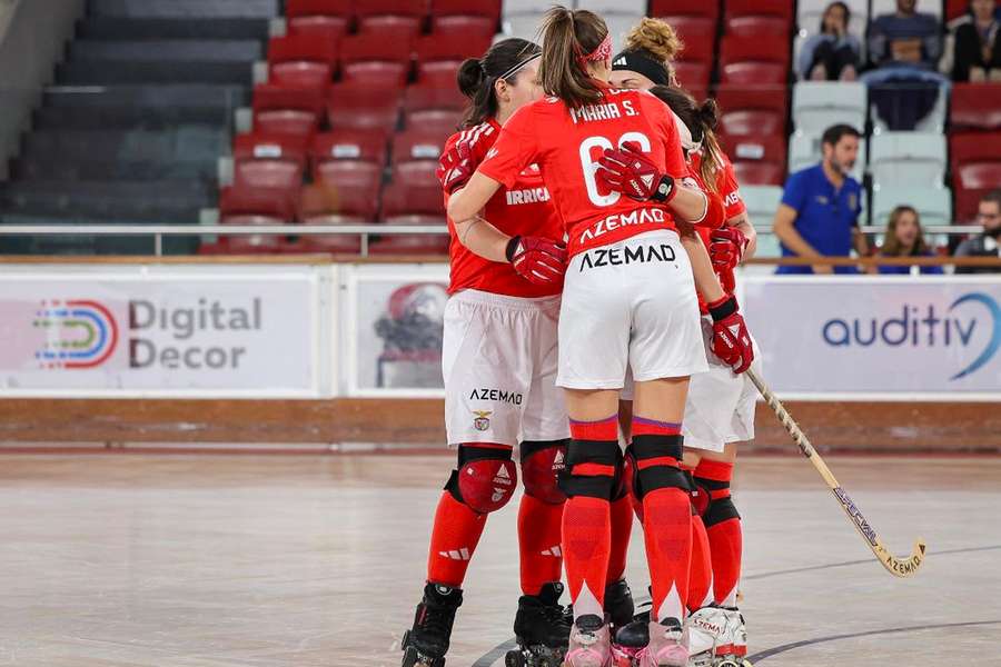 Jogadoras do Benfica em ação