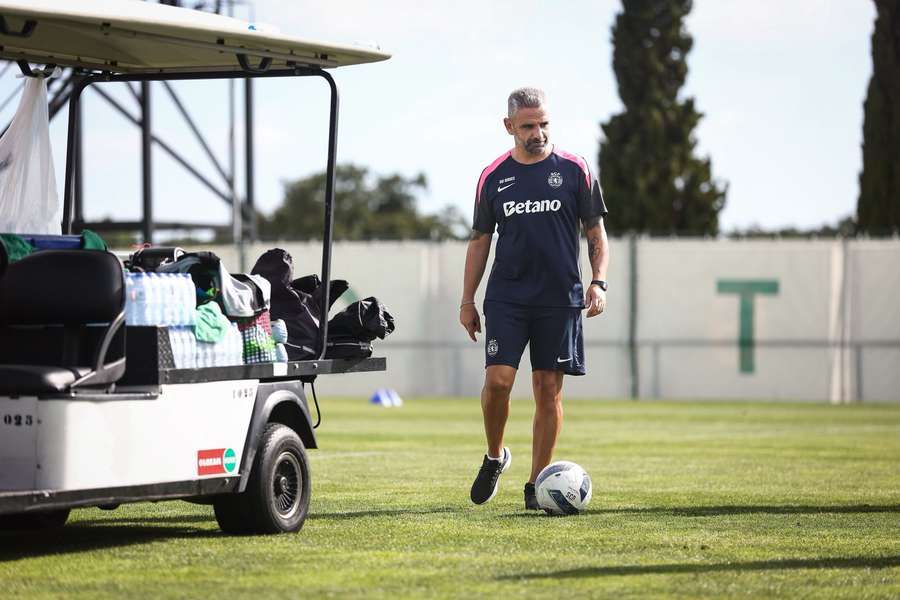 Rui Borges no treino do Sporting