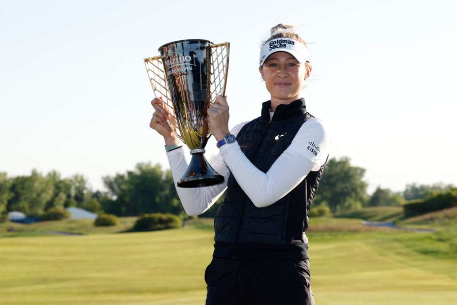 Nelly Korda won her sixth title of the year with victory at the LPGA Tour's Mizuho Americas Open at Liberty National Golf Club on Sunday