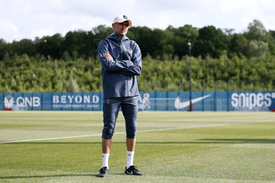 Luis Enrique in training for PSG