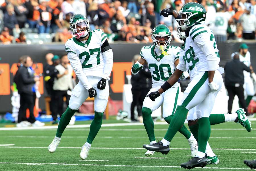 Die New York Jets feiern ihren ersten Saisonsieg bei den Bengals