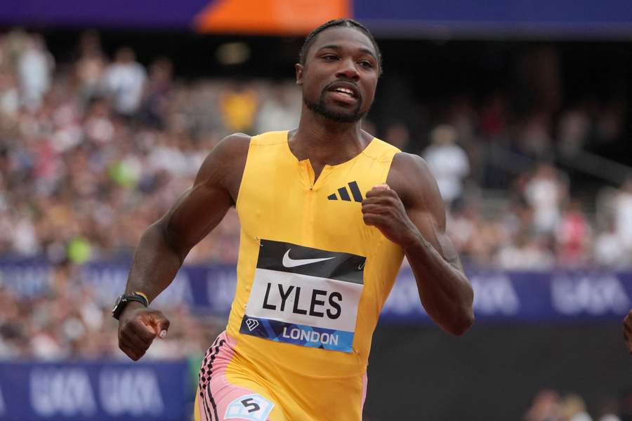 American Noah Lyles in London Diamond League action