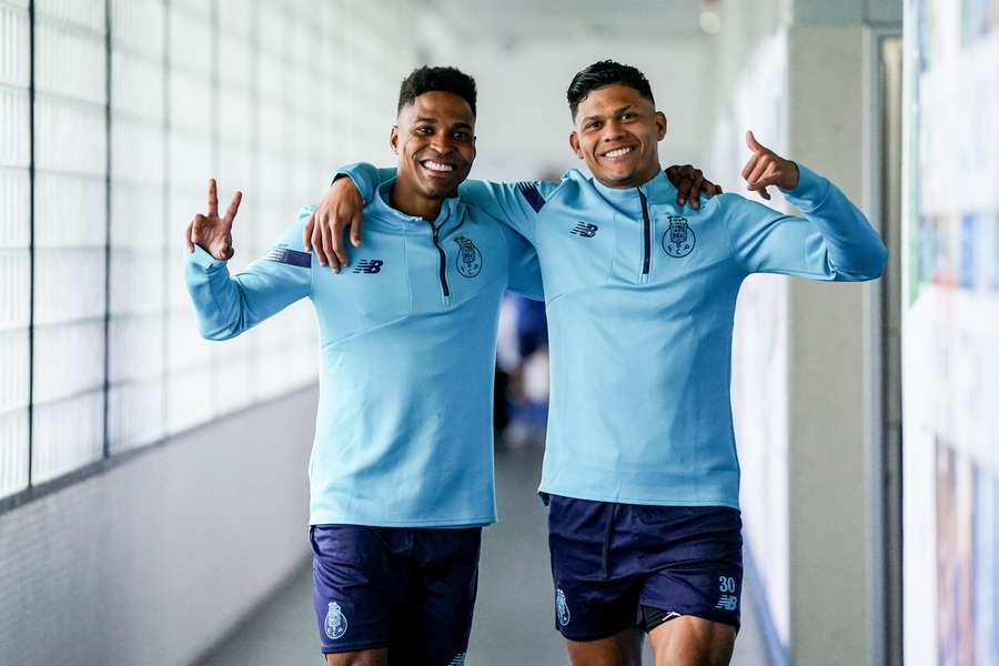 Wendell e Evanilson no treino do FC Porto