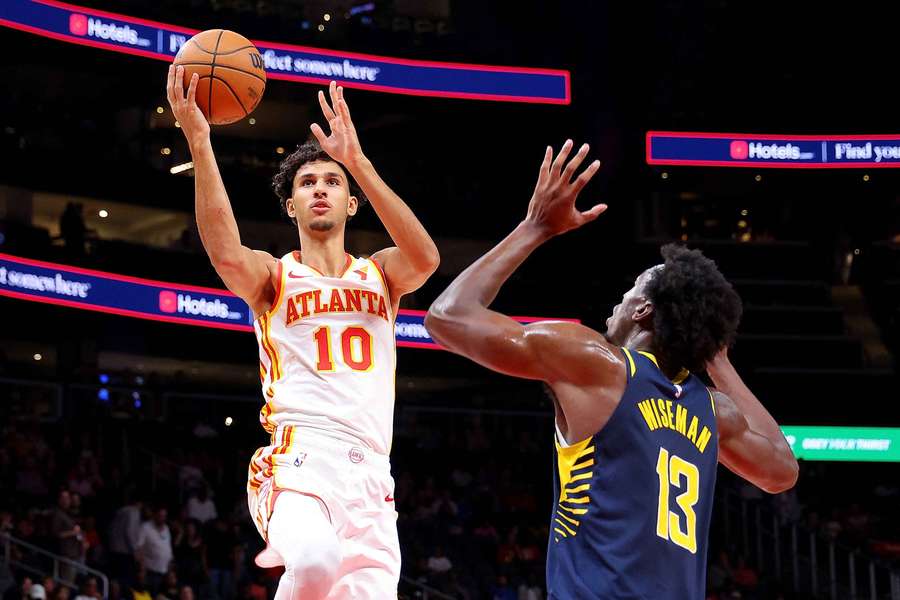 Risacher avec les Hawks lors de la pré-saison.