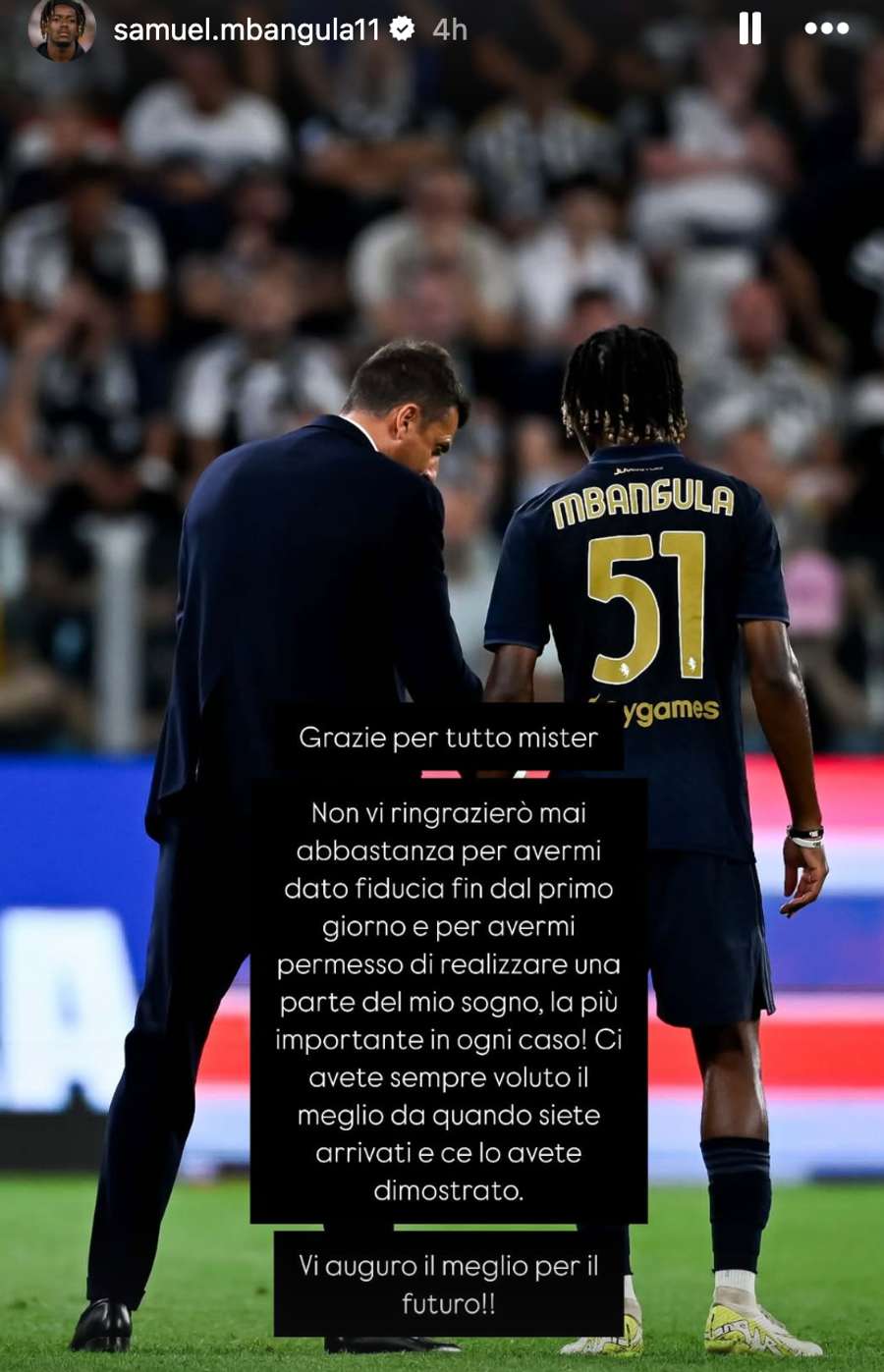 História de Mbangula no Instagram