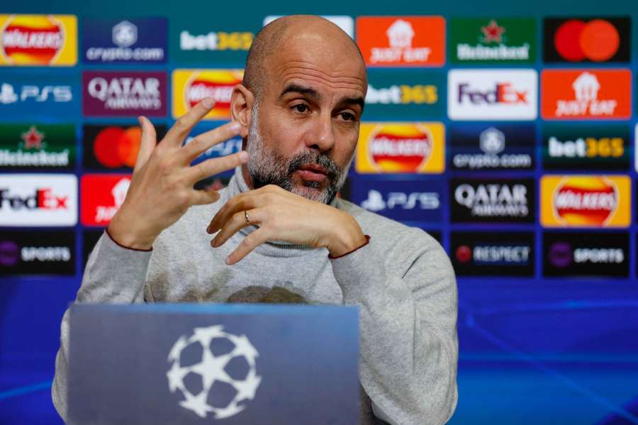 Manchester City manager Pep Guardiola during the press conference