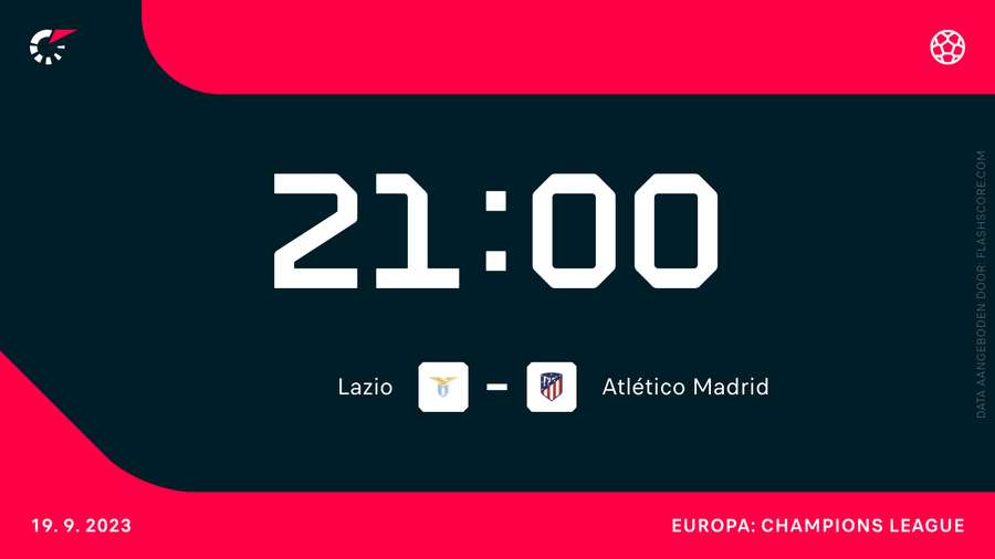 21.00 uur: Lazio-Atlético