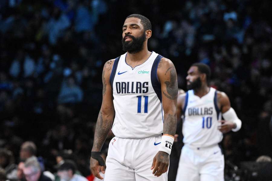 Dallas Mavericks guard Kyrie Irving during the first quarter against the Brooklyn Nets
