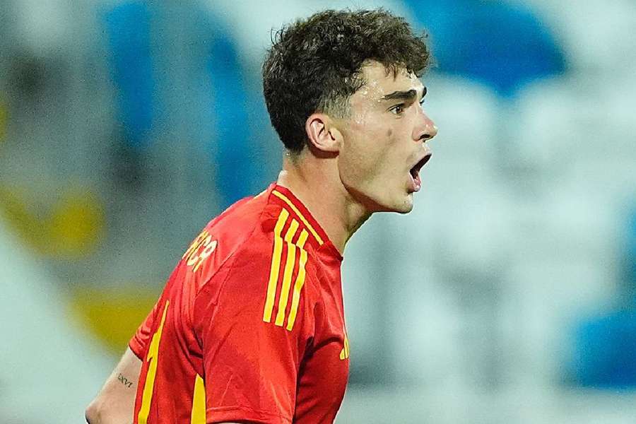 Joel Roca, celebrando su gol