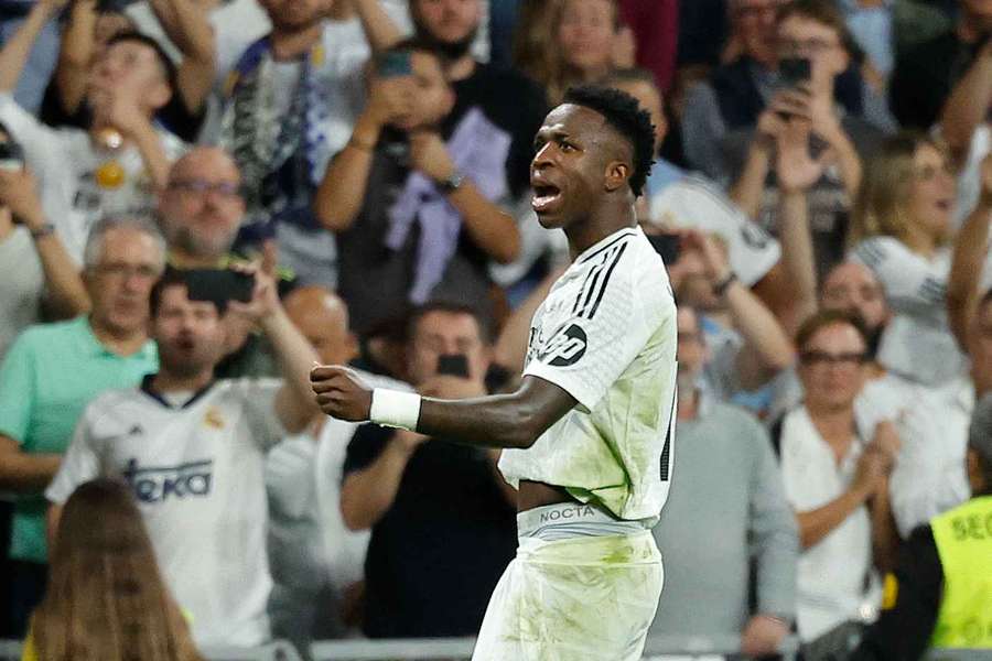 Vinicius celebra su gol ante el Villarreal