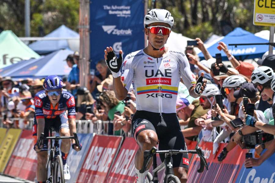 Narváez, ganador de la quinta etapa del Tour Down Under y favorito para conseguir el triunfo este domingo.