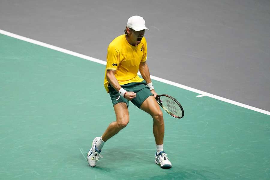 De Minaur celebrates