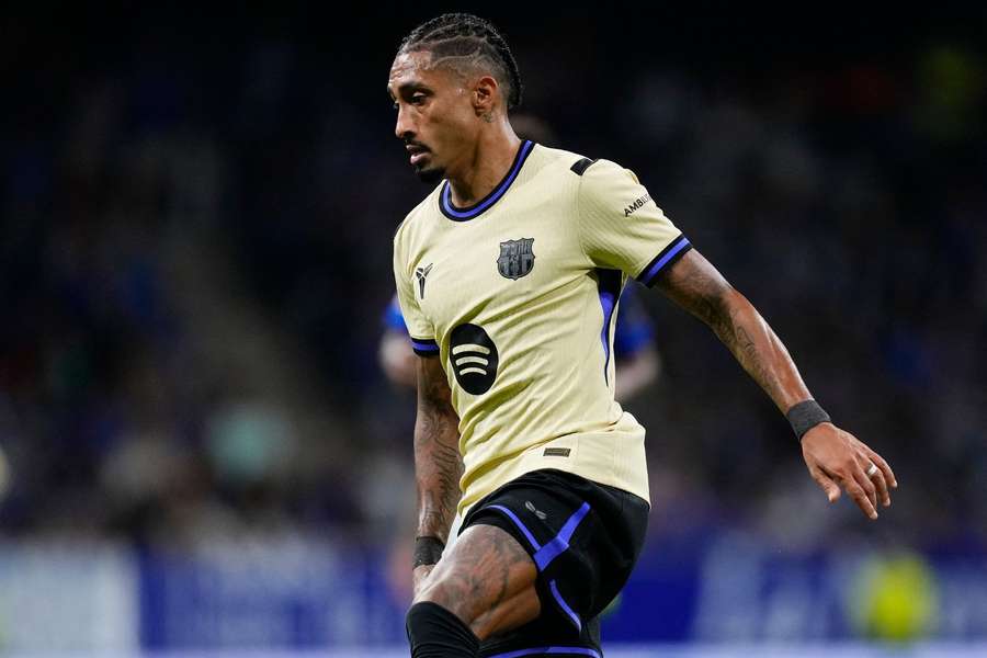 Raphinha em ação pelo Barcelona