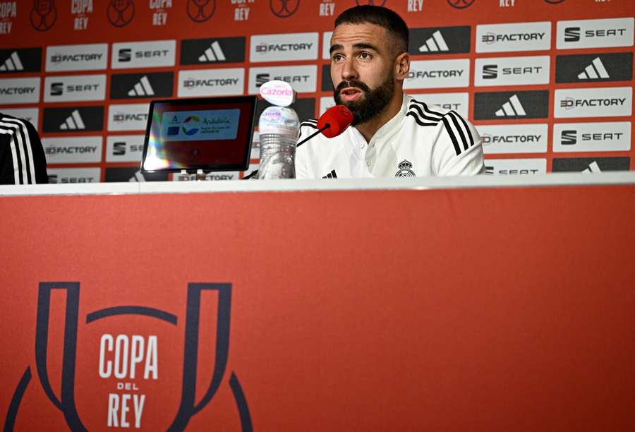 Carvajal, en la sala de prensa de La Cartuja