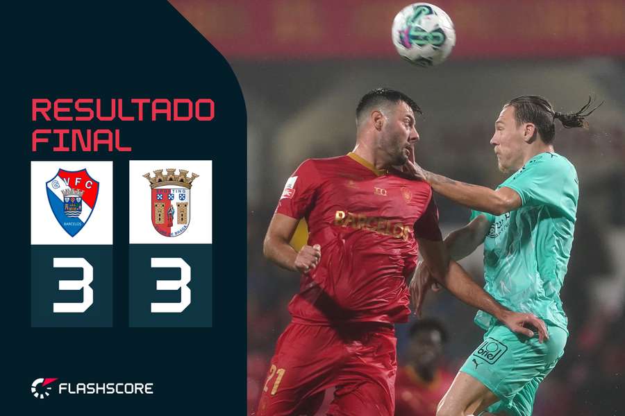 Gil Vicente e SC Braga protagonizaram duelo eletrizante sob a intensa chuva que caiu em Barcelos