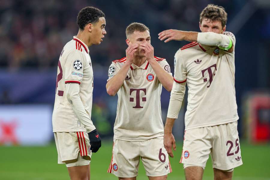 Alle drei vor ungewisser Zukunft: Musiala (l.), Kimmich (m.) und Müller