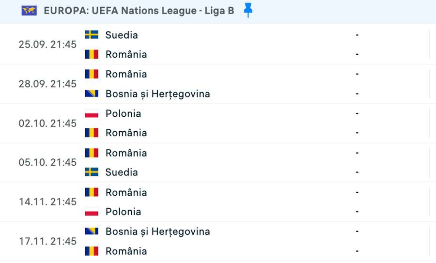 Program Nations League Program Nations League
