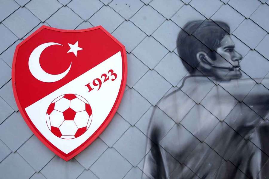 A photo shows the logo of Turkish Football Federation in Istanbul A photo shows the logo of Turkish Football Federation in Istanbul