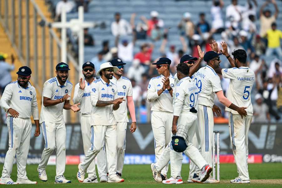 India celebrate dismissing New Zealand for 259