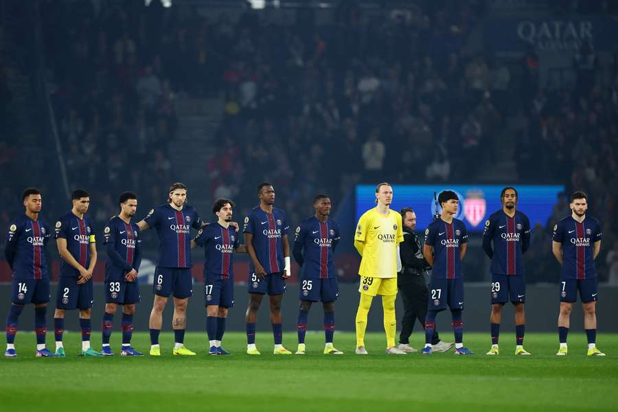PSG players ahead of kick-off