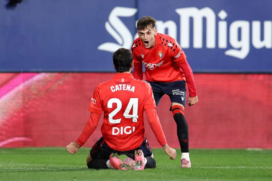 Osasuna celebra un gol