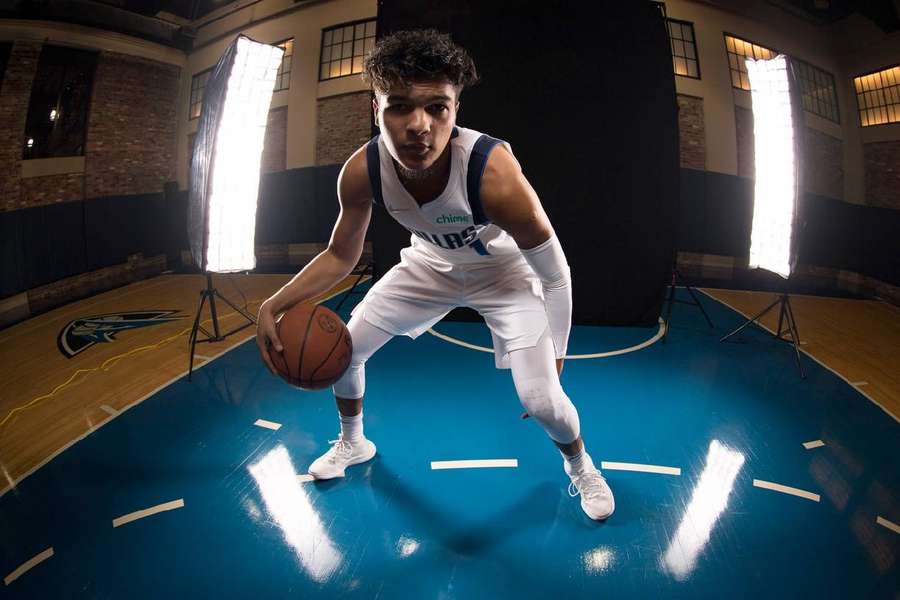 Tyrell Terry en septembre 2021 avec le maillot des Mavs.