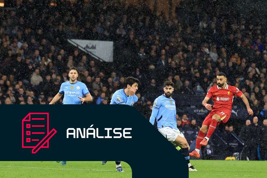 Mohammed Salah remata à baliza do City Mohammed Salah remata à baliza do City